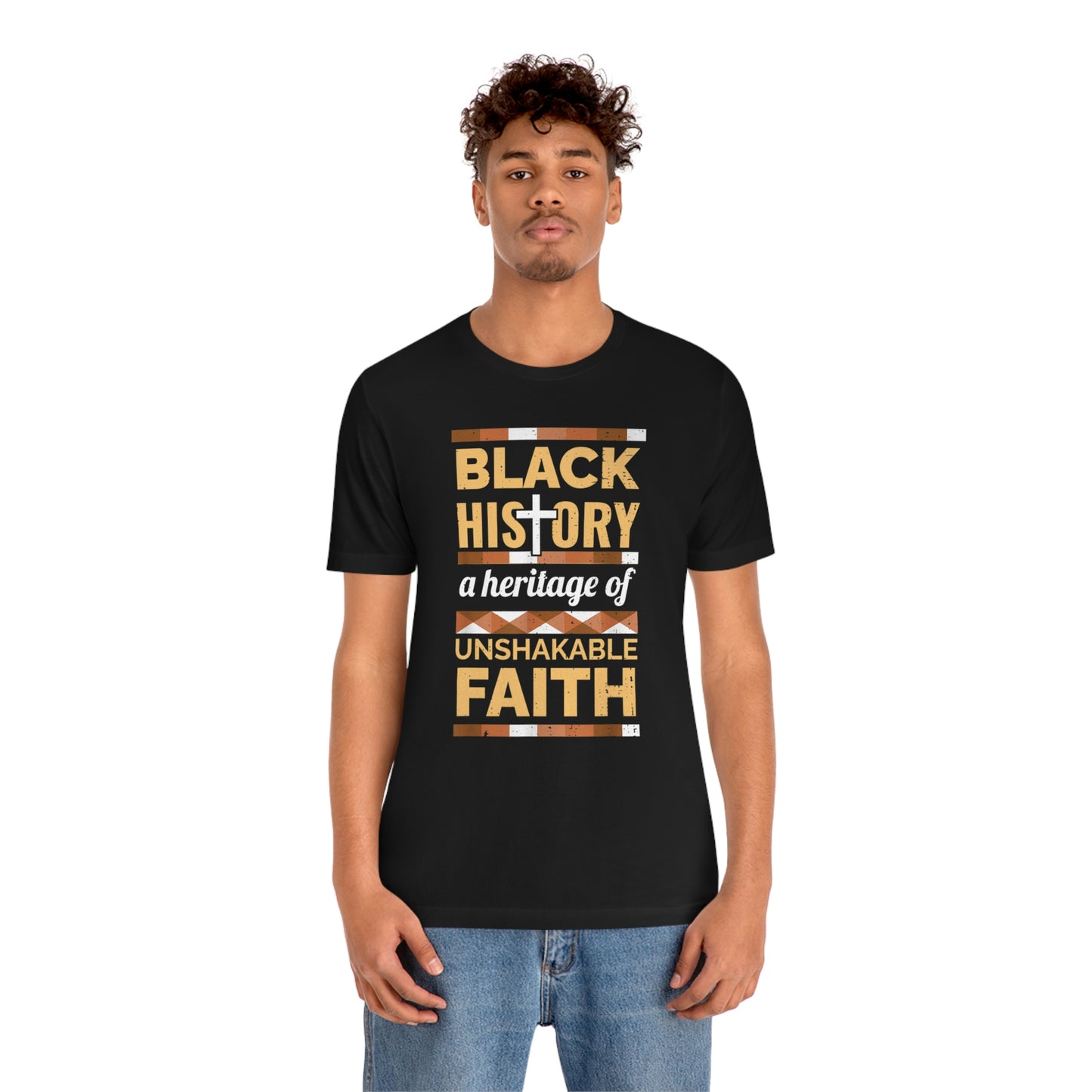 Black History Unshakeable Faith Unisex Jersey Short Sleeve Tee