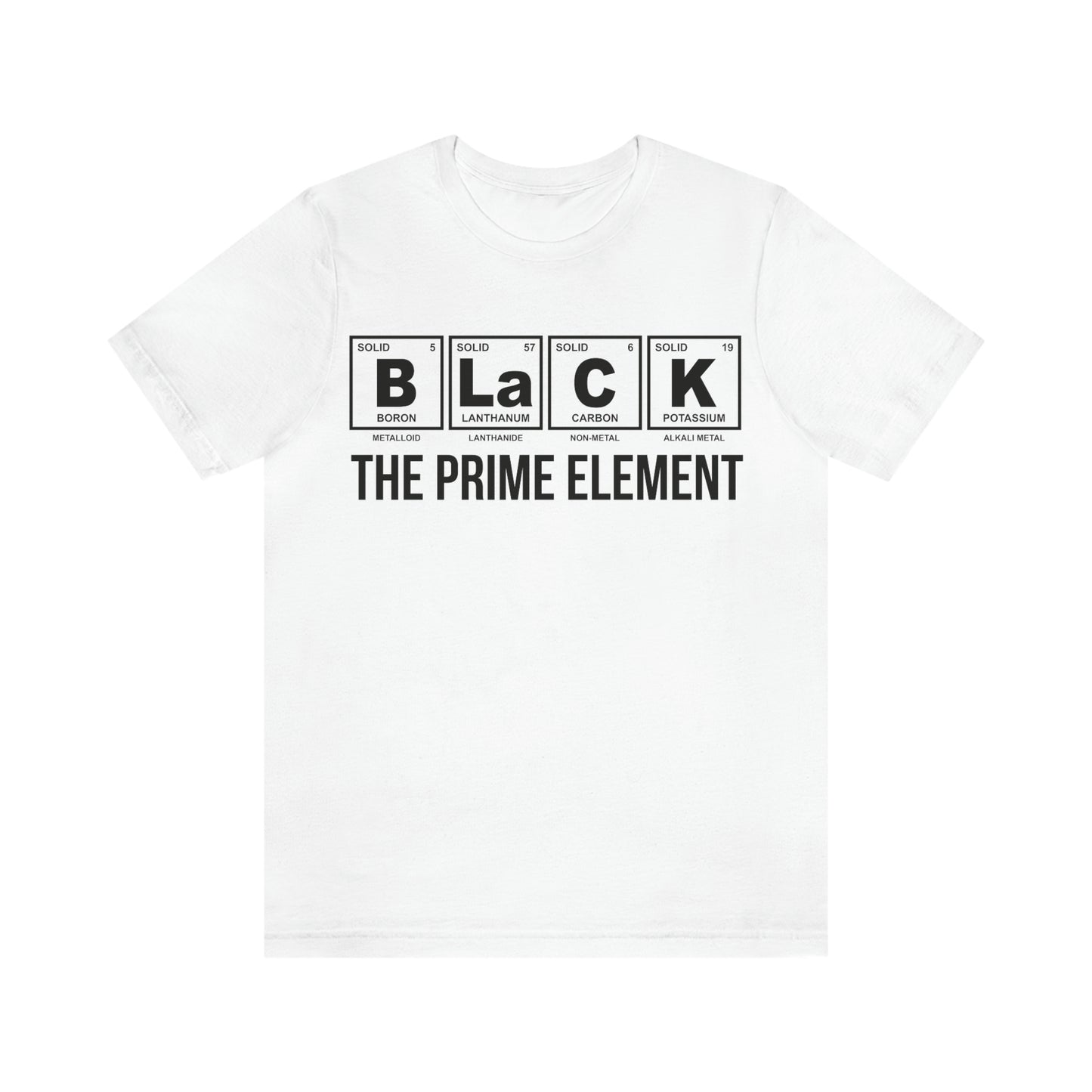 BLACK The Prime Element Unisex Jersey Short Sleeve Tee