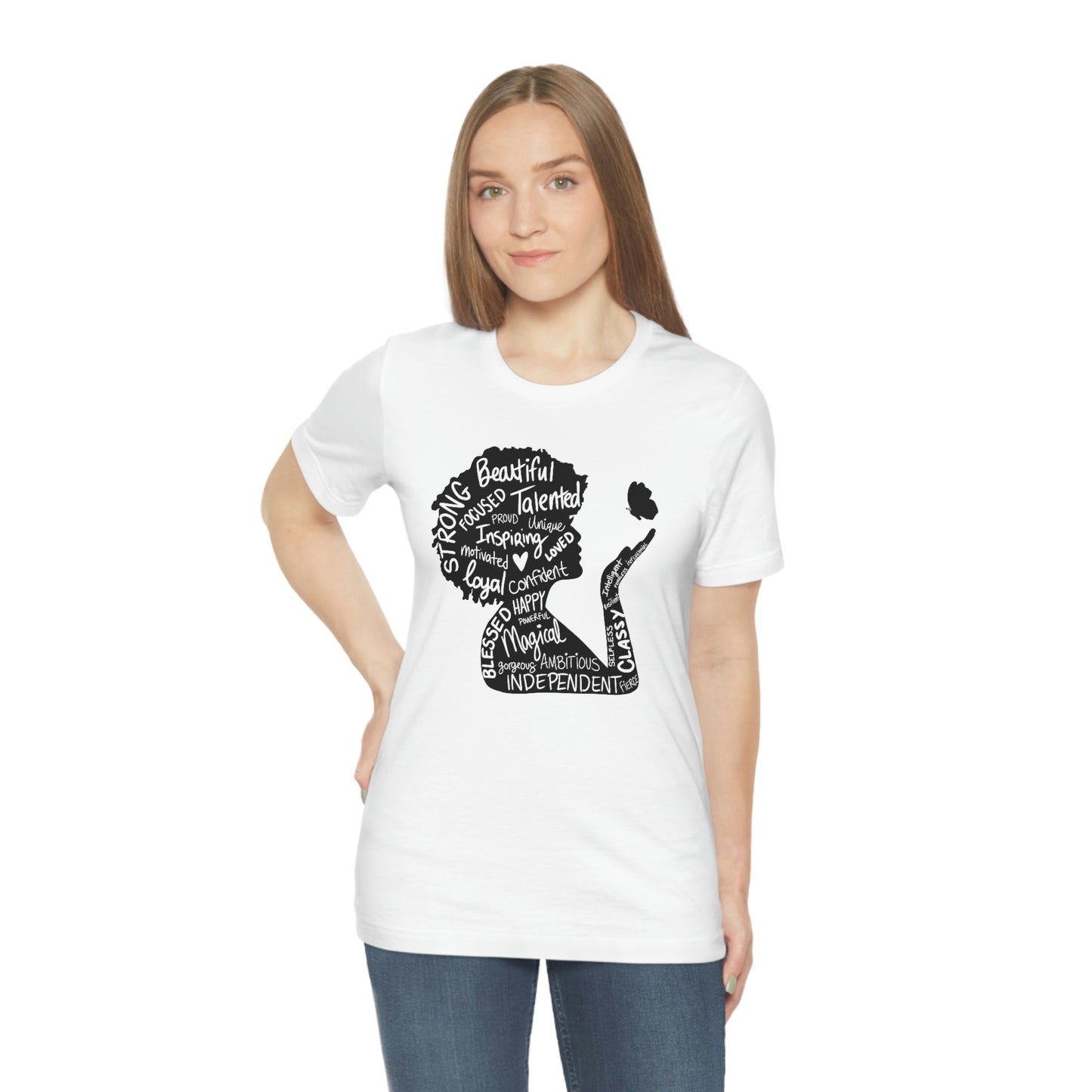 Afro Lady Silhouette Unisex Jersey Short Sleeve Tee