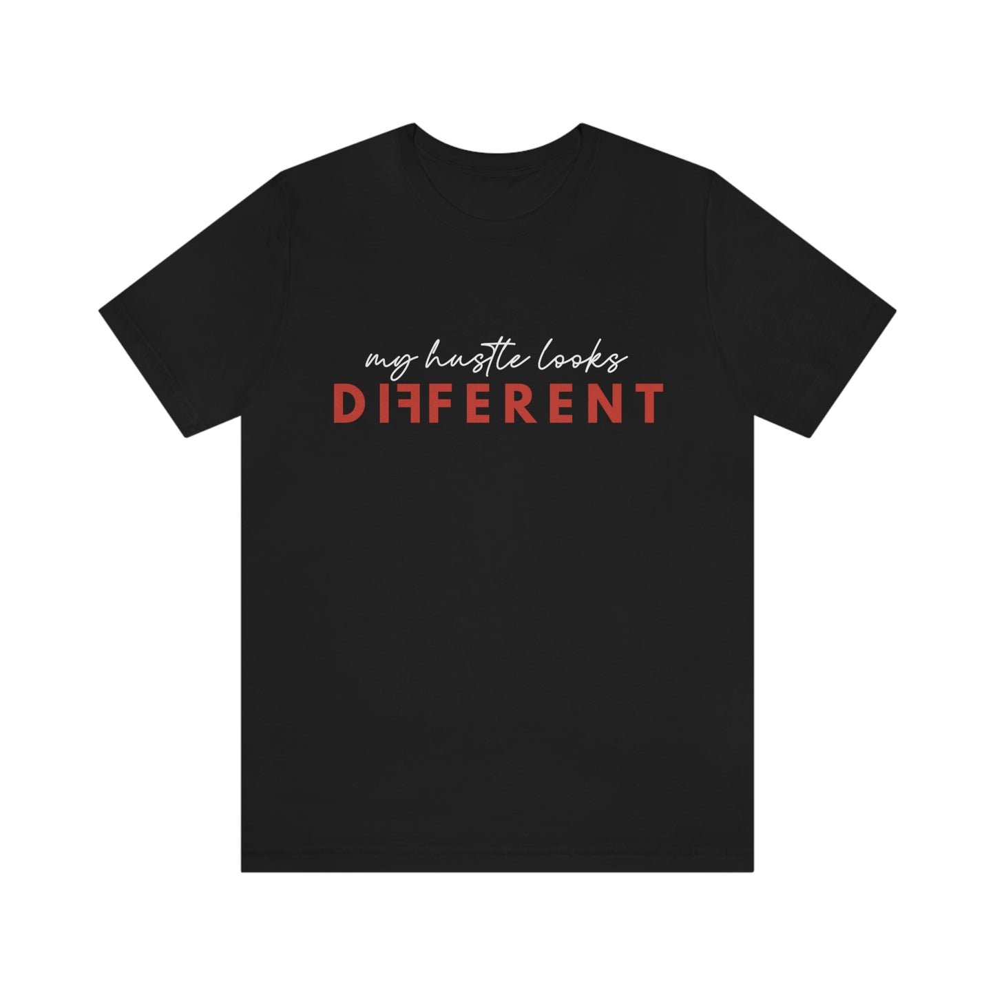 My Hustle is Different (RED) Unisex Jersey Short Sleeve Tee