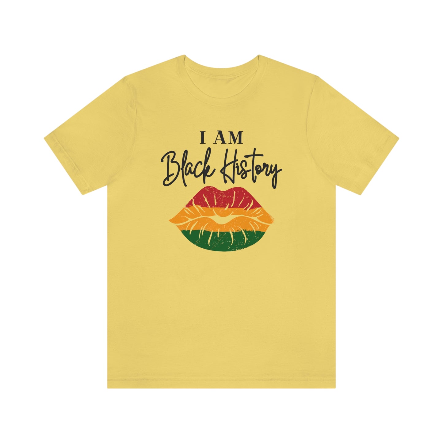 I Am Black History Lips Unisex Jersey Short Sleeve Tee