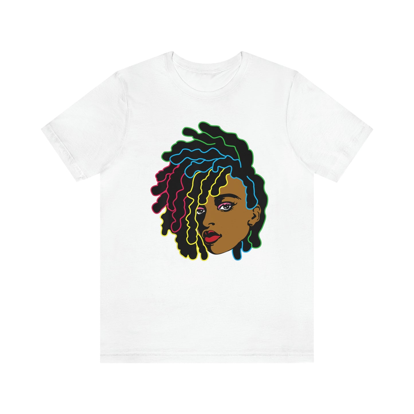 Black Lady with Dreads Unisex Jersey Short Sleeve Tee