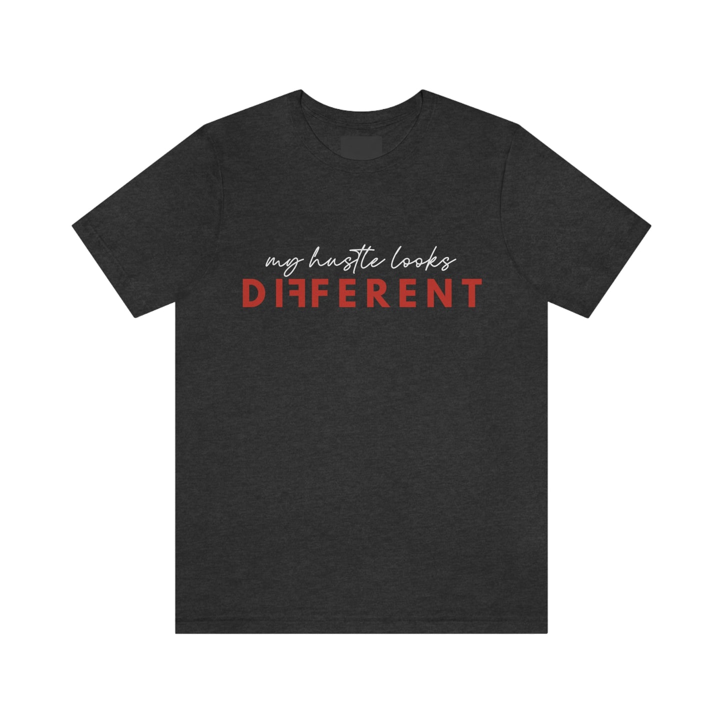 My Hustle is Different (RED) Unisex Jersey Short Sleeve Tee