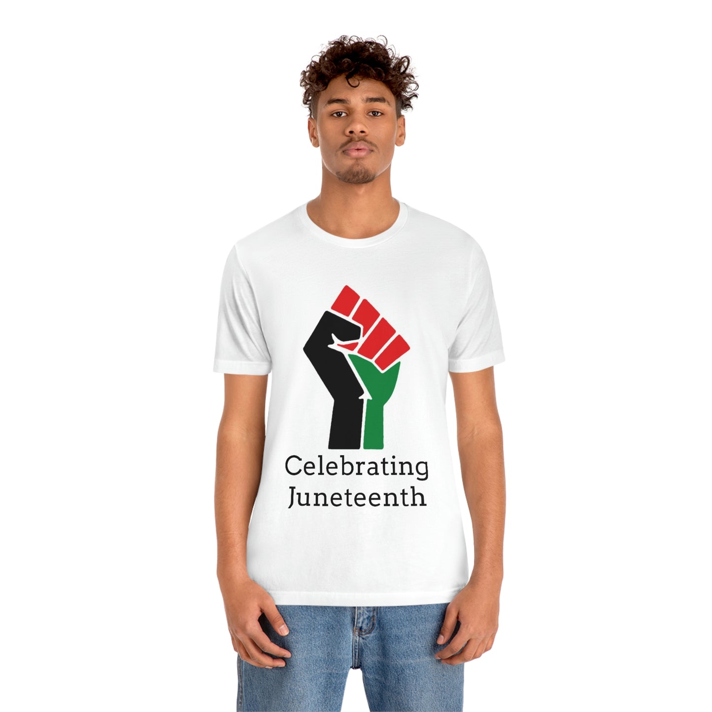 Celebrating Juneteenth Fist - Pattern Unisex Jersey Short Sleeve Tee