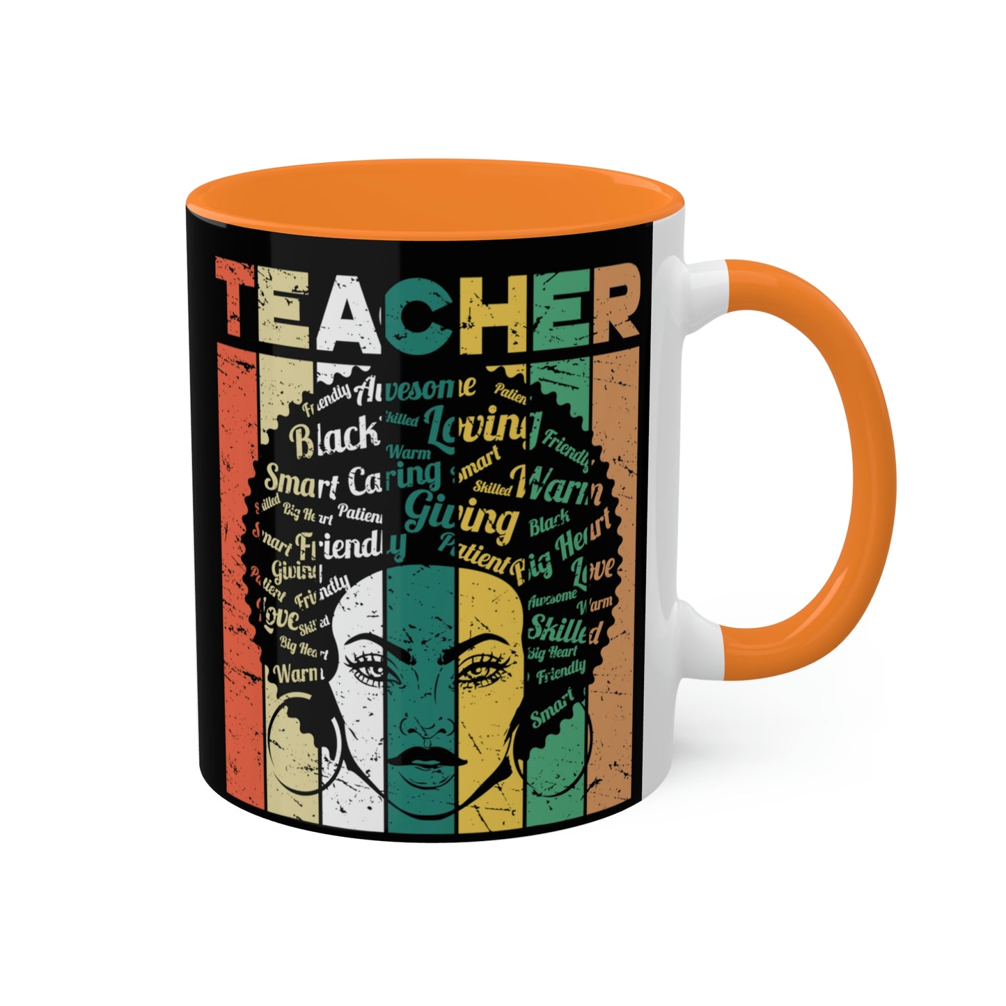 Teacher Afro Lady Colorful Mugs, 11oz