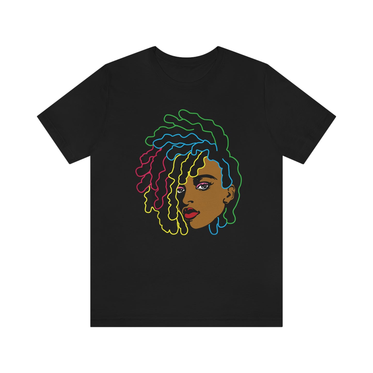 Black Lady with Dreads Unisex Jersey Short Sleeve Tee