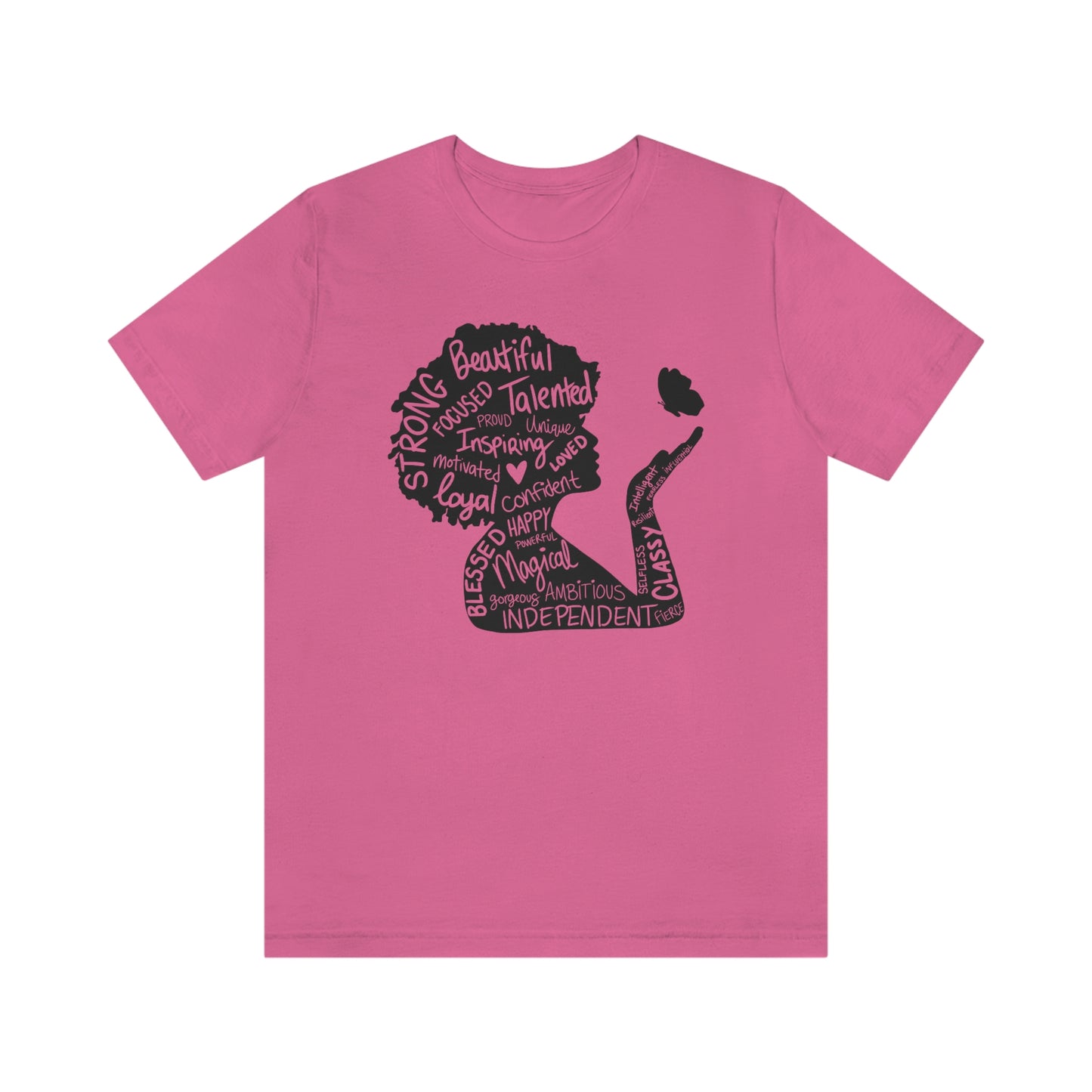 Afro Lady Silhouette Unisex Jersey Short Sleeve Tee