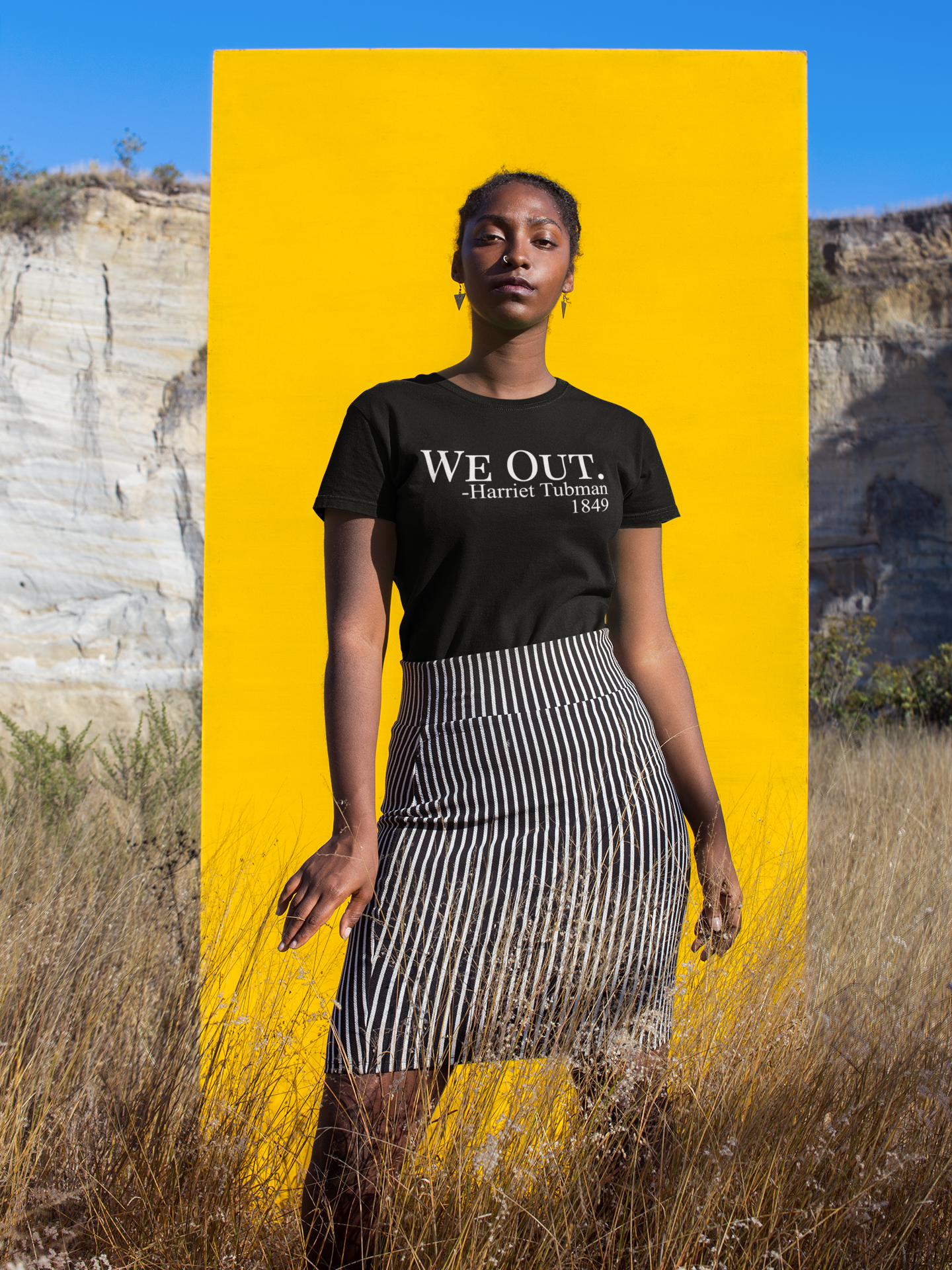 We Out - Harriet Tubman 1849 Unisex Jersey Short Sleeve Tee - Black Tee