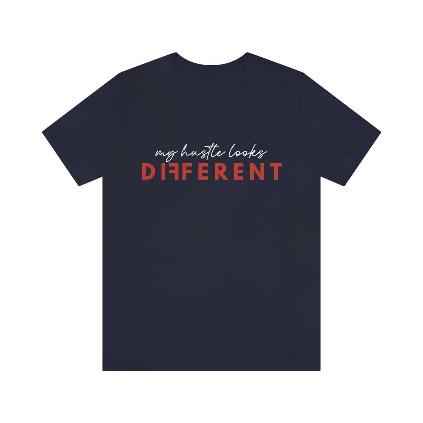 My Hustle is Different (RED) Unisex Jersey Short Sleeve Tee