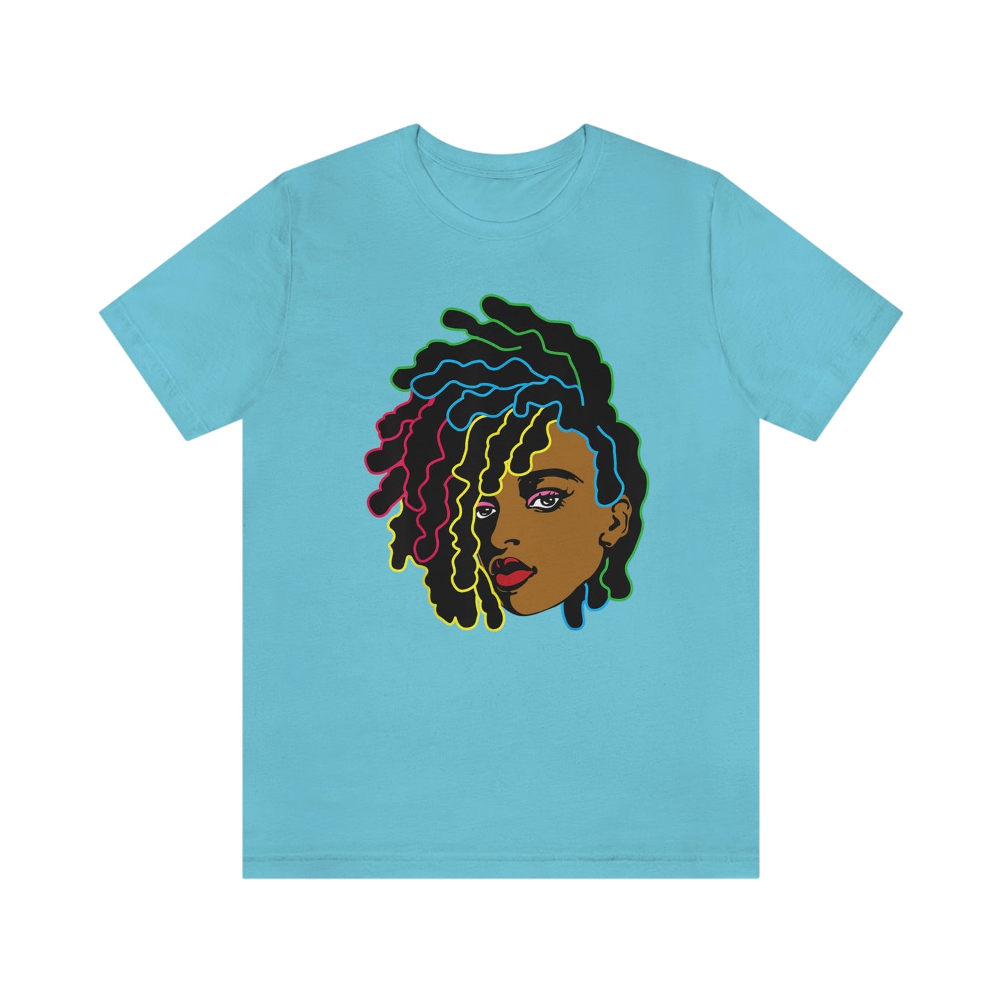 Black Lady with Dreads Unisex Jersey Short Sleeve Tee