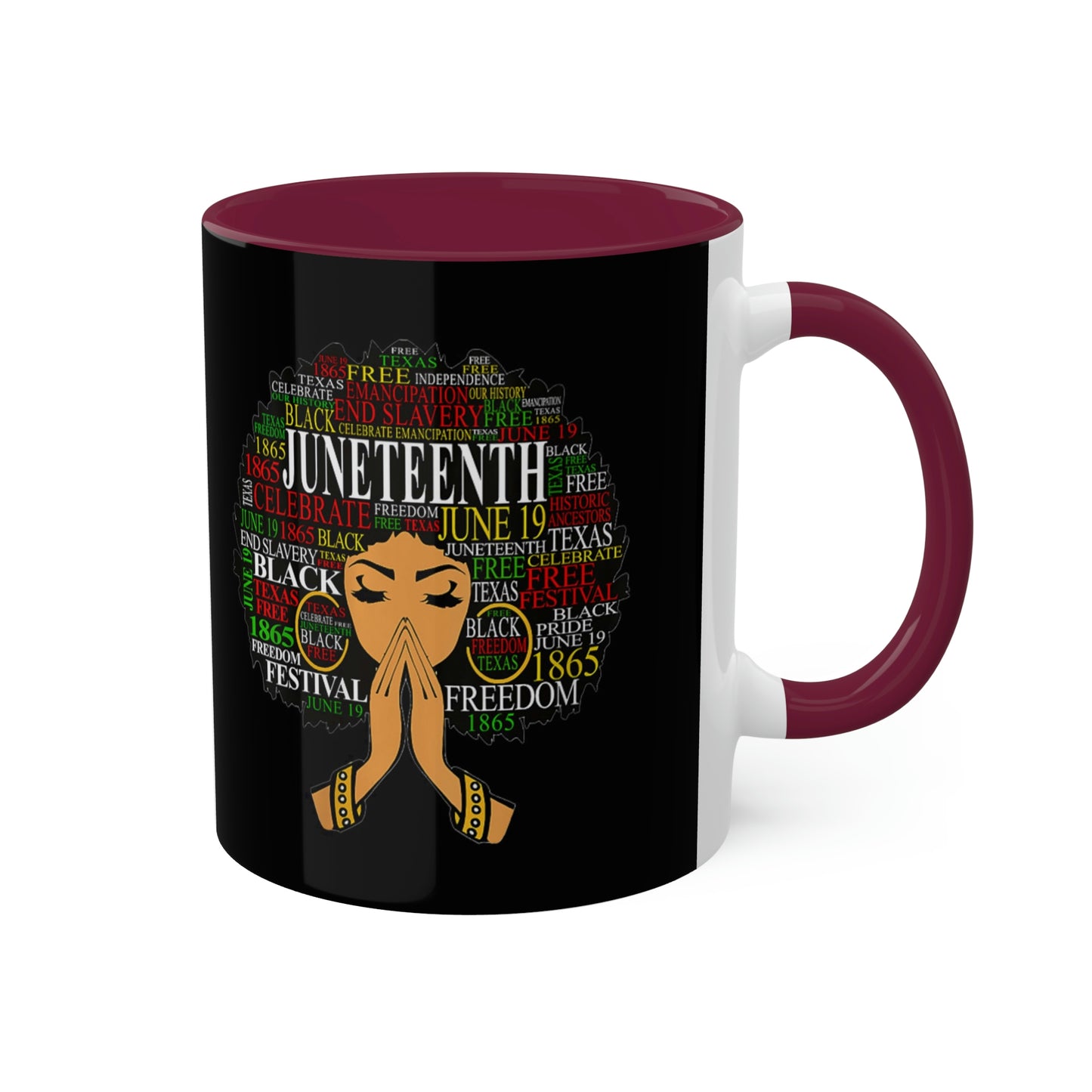 Juneteenth Afro Lady Colorful Mugs, 11oz