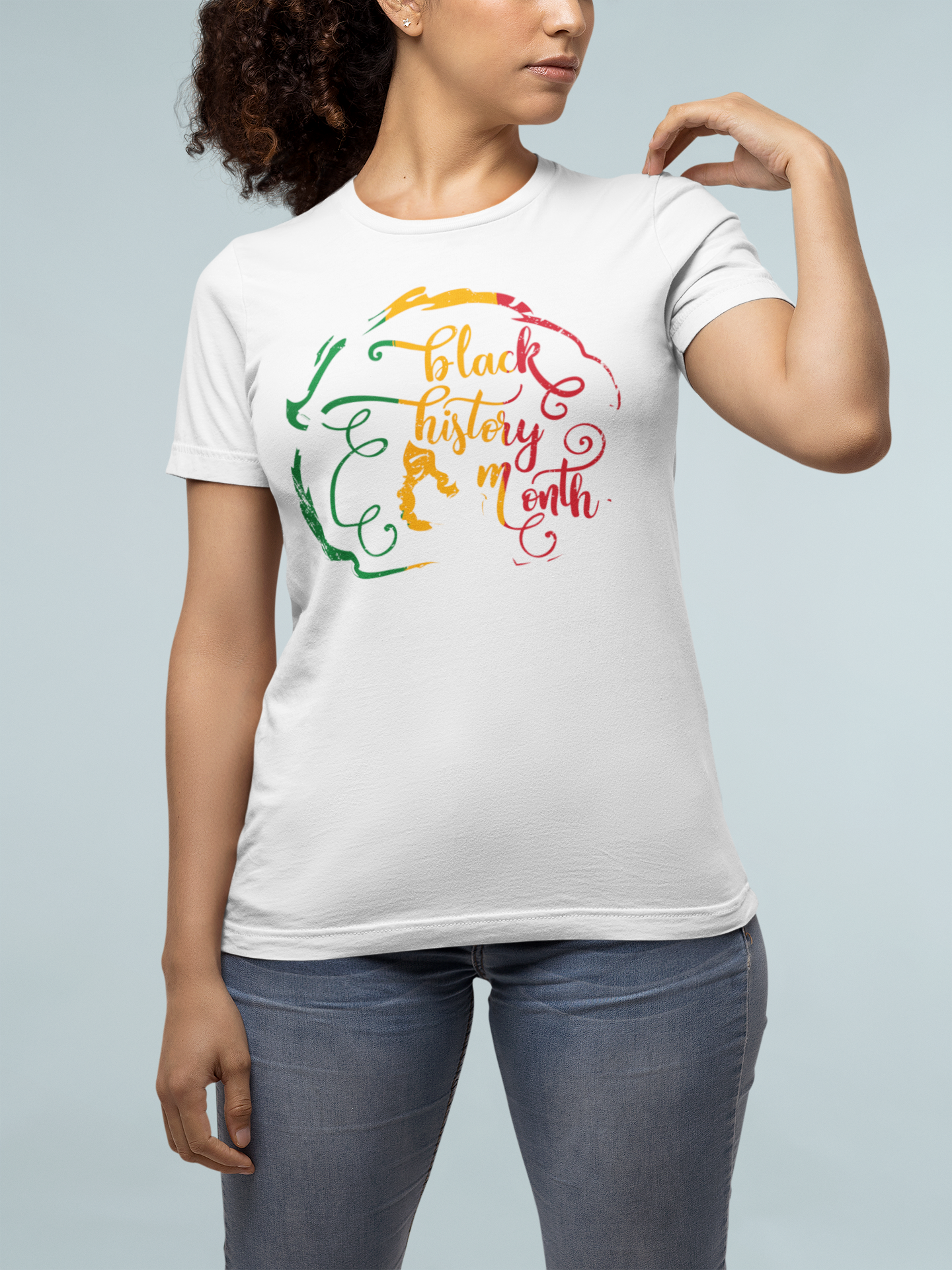 Black History Month Afro Lady Colorful Unisex Jersey Short Sleeve Tee