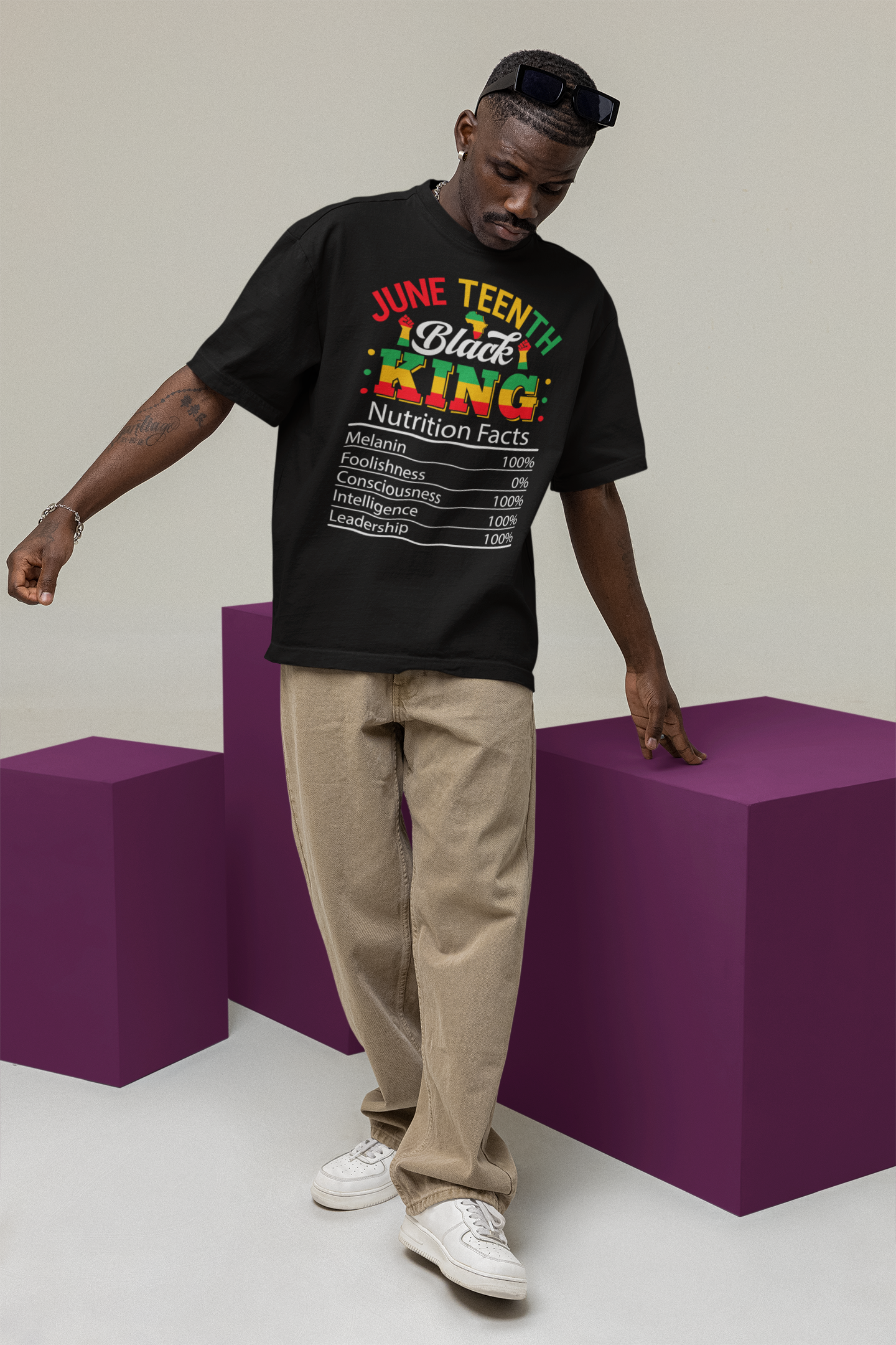 Black King Juneteenth - Pattern Unisex Jersey Short Sleeve Tee