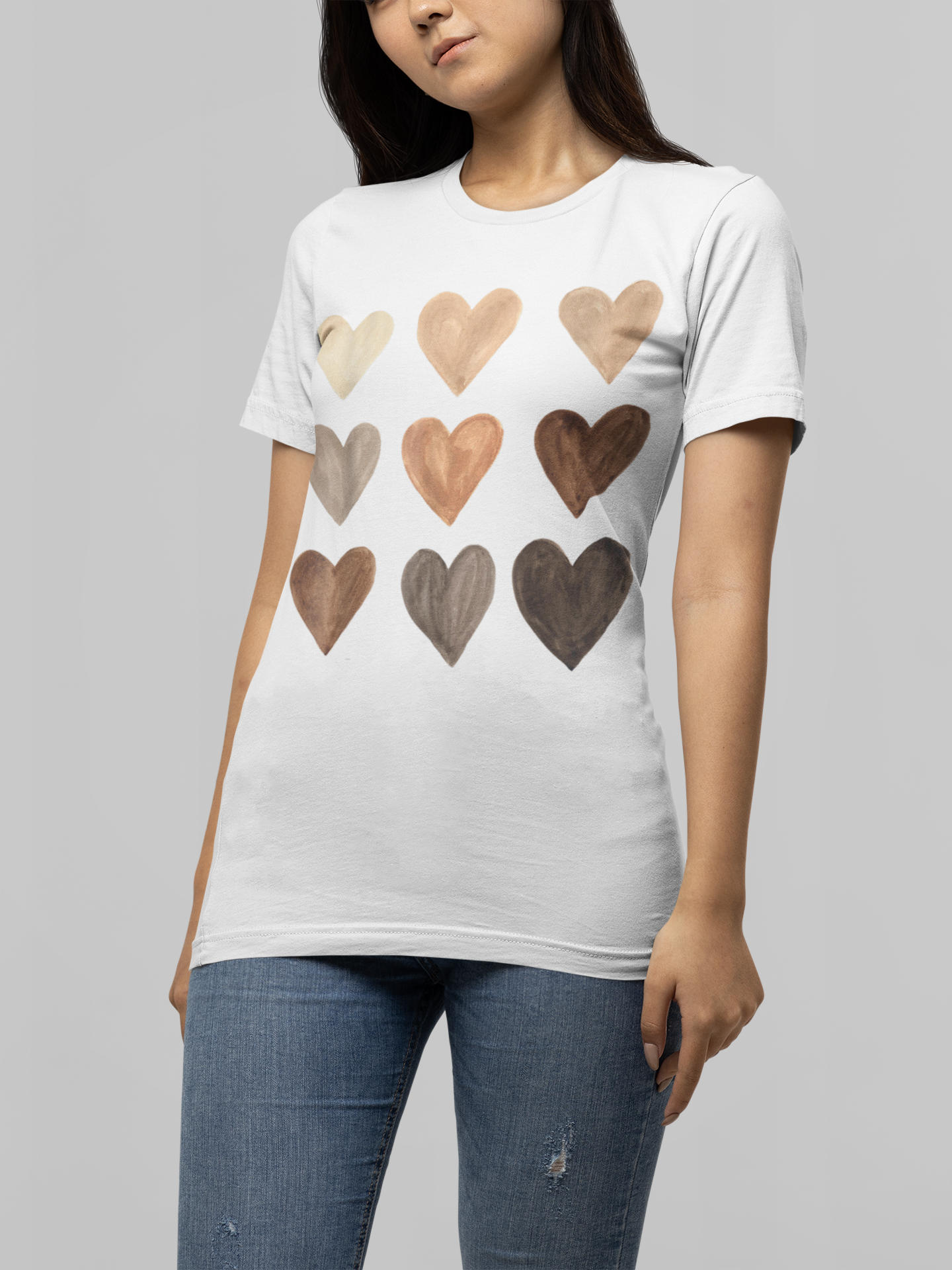 Brown Hearts Unisex Jersey Short Sleeve Tee