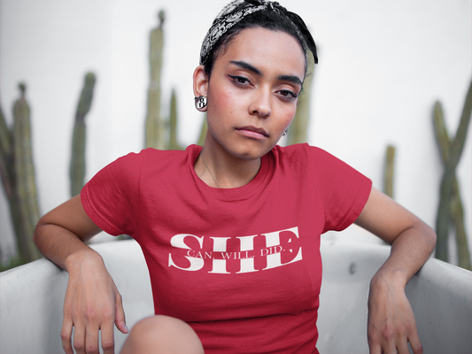 SHE Can. Will. Did.  Unisex Jersey Short Sleeve Tee